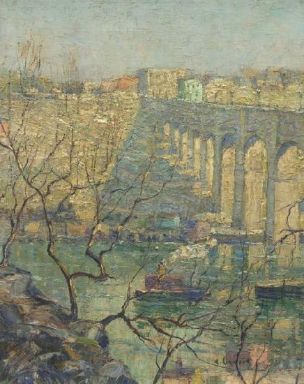 Ernest Lawson View of the Bridge France oil painting art